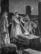 Druiden bei einem Opfer. Darstellung aus dem spten 19. Jahrhundert