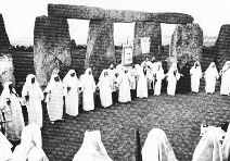 Druidische Feier in Stonehenge in der ersten Hlfte des 20. Jahrhunderts